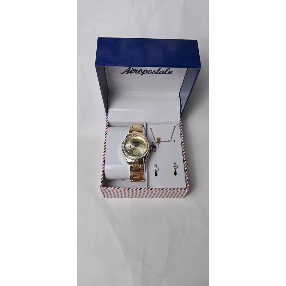 Aeropostale Quartz Analog Wristwatch Jewerly Accessory Set New w/Box Women's